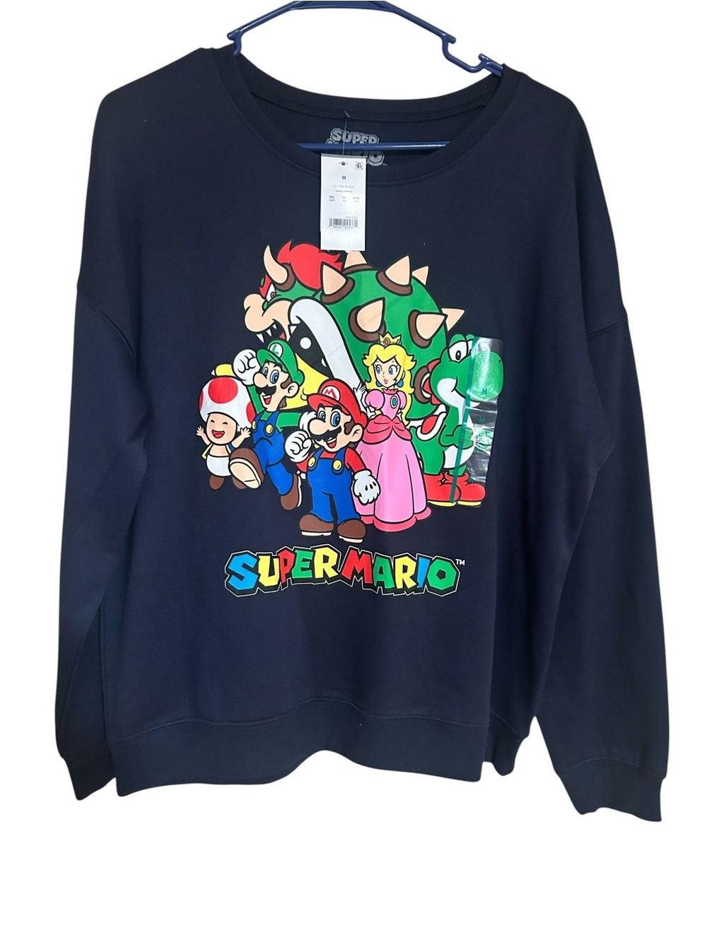 Super Mario Brothers New pullover retro colorful graphic sweatshirt Medium